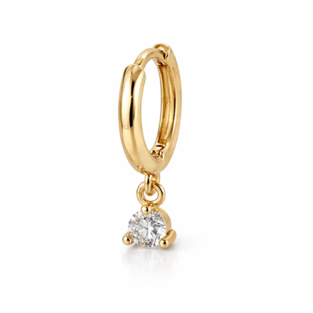 Basic Stone Hoop - Gold